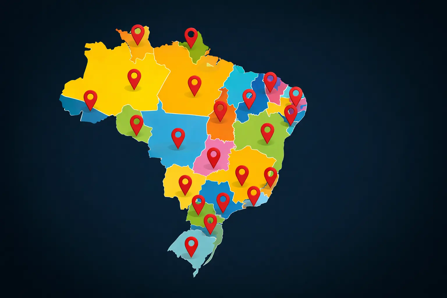 Mapa do Brasil — Cleber Sites atende em todo o país